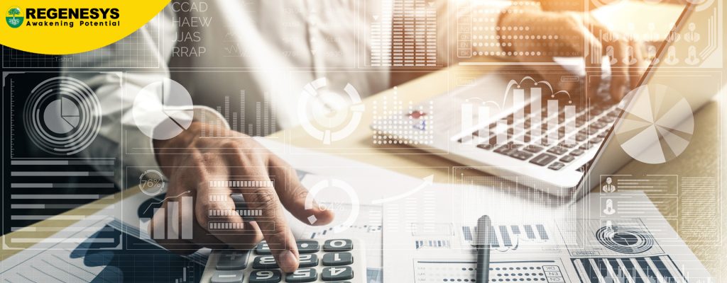 Visual representation of a hand operating a calculator, emphasizing the quantitative and analytical skills honed during a Bachelor of Accounting Science program.